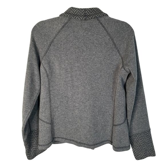 Prana Womans S Lucia Wool Blend Knit Sweater Jacket Herringbone Cozy Gray EUC! - Picture 3 of 8